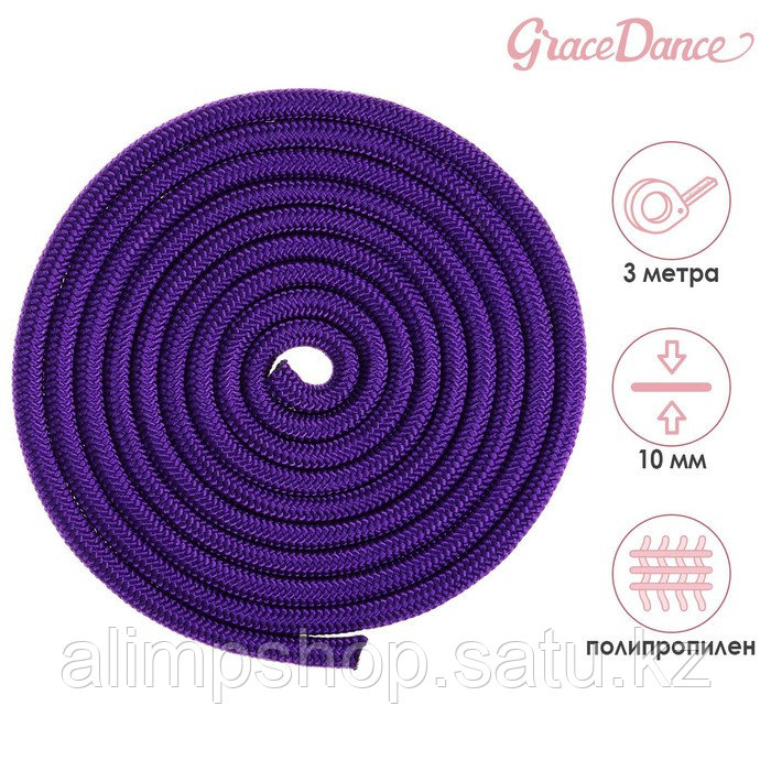 Скакалка гимнастическая Grace Dance, 3 м, цвет сиреневый Фиолетовый, Полипропилен, Фиолетовый - фото 1 - id-p115738751