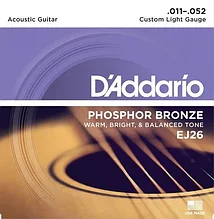 Струны для акустической гитары, фосфорная бронза, 11-52,  80/20,  D`Addario EJ26