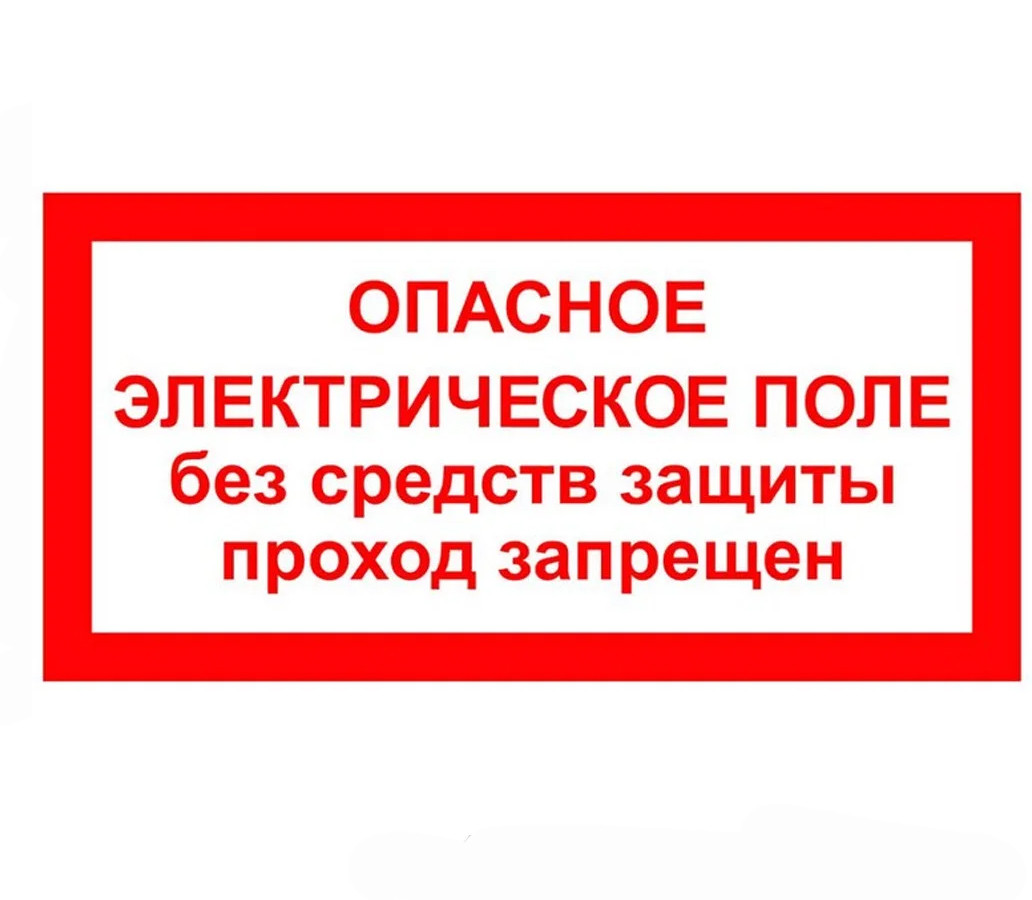 Знак "Опасное электрическое поле без средств защиты проход запрещён" ЭЛ-24 50×50 - фото 1 - id-p115739177