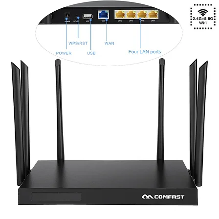 Двухдиапазонный Коммерческий Wi-Fi Маршутизатор Comfast  CF-WR650AC до 1750Mbps, фото 2