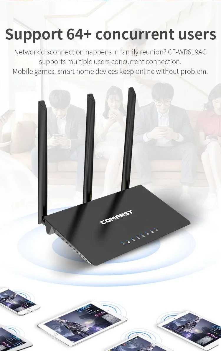 Двухдиапазонный Гигабитный Wi-Fi Маршутизатор Comfast CF-WR619AC до 1200Mbps - фото 3 - id-p115740727