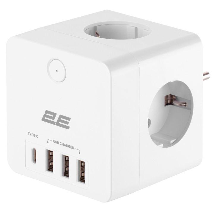 Сетевой адаптер 2E 4XSchuko (2E-AD431WH), фото 1