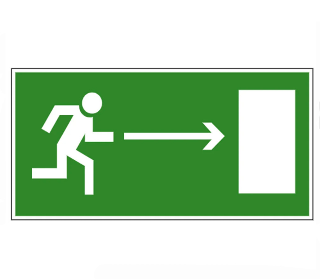 Знак "Направление к эвакуационному выходу направо" И-05 100×100 - фото 1 - id-p115745338
