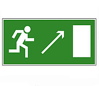 Знак "Направление к эвакуационному выходу направо вверх" И-07 100×100