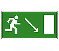 Знак "Направление к эвакуационному выходу направо вниз" И-09 50×50