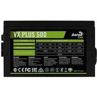 Блок питания, Aerocool, VX PLUS 500, 500W, ATX, (230V None-PFC), 20+4 pin, 4+4pin, 3*Sata, 3*Molex,