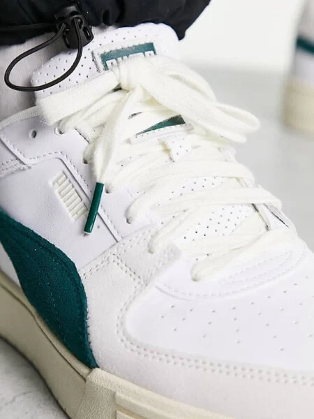 Puma CA Pro Ivy League trainers in off white with green detail - фото 4 - id-p115746790