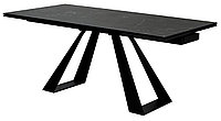 Стол FONDI 180 MARBLES NERO KL-116 Черный мрамор матовый, итальянская керамика/ черн.каркас,