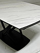 Стол FOGGIA 140 KL-99 Белый мрамор матовый, итальянская керамика/ черный каркас,, фото 2