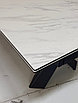 Стол ORISTANO 200 MARBLES KL-99 Белый мрамор матовый, итальянская керамика/ черный каркас,, фото 5