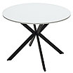 Стол ВЕГА D100 Белый, стекло/ черный каркас, фото 4