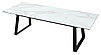 Стол Франк 200 БЕЛЫЙ МРАМОР, стекло / ЧЕРНЫЙ, фото 3