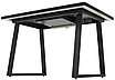 Стол ВИЖН 120 раскладной Черный, стекло/ черный каркас, фото 3