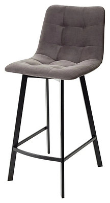 Полубарный стул CHILLI-QB SQUARE графит #14, велюр / черный каркас (H=66cm)