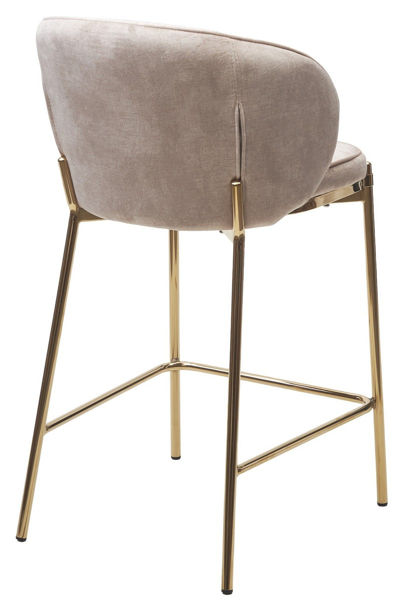 Полубарный стул WENDY VBP-207 античный бежевый, велюр / золотой каркас (H=65) - фото 5 - id-p115751036