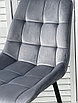 Полубарный стул ХОФМАН, цвет H-14 Серый, велюр / черный каркас H=63cm, фото 2