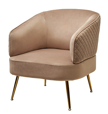 Кресло MUSSELS BLUVEL-40 Бежевый, велюр / золотой каркас