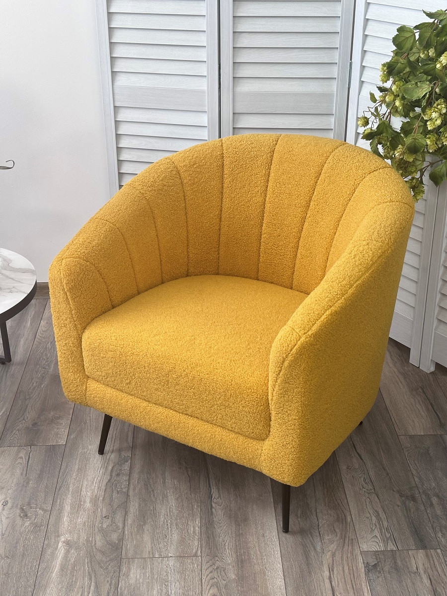 Кресло KALMAR NINI-04 Желтый, teddy / черный каркас - фото 2 - id-p115751078