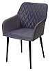 Стул BRANDY-X СЕРЫЙ #27, велюр / черный каркас, фото 5