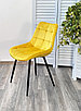 Стул MIAMI G062-20 желтый, велюр / черный каркас, фото 5