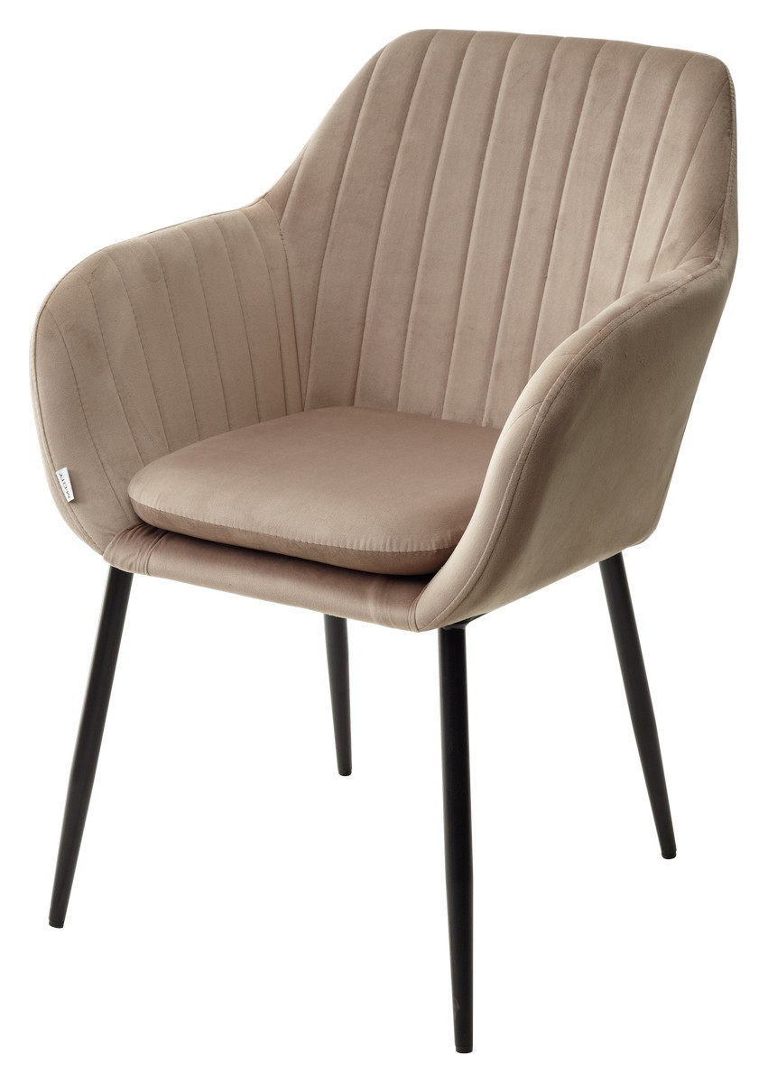 Стул ALABAMA BLUVEL-40 BEIGE, велюр / черный каркас, фото 1