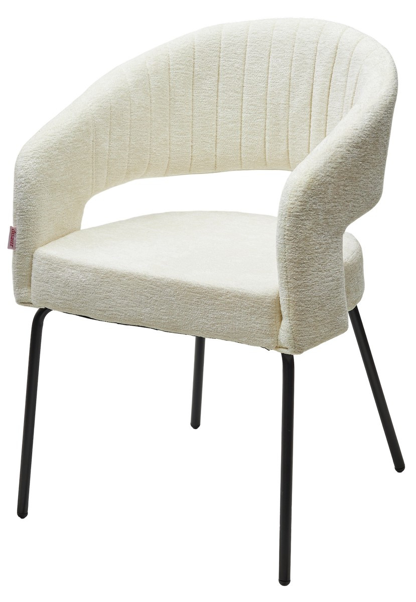 Стул SNUG 3018-01 белый, шенилл / черный каркас,