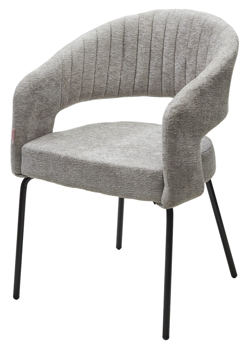 Стул SNUG 3018-03 светло-серый, шенилл / черный каркас,
