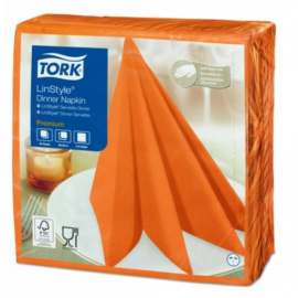 Салфетка для ужина Tork Premium LinStyle® ора, 1-слойные, 50 шт., размер листа 39*39 см, Оранжев, цена за 1 уп