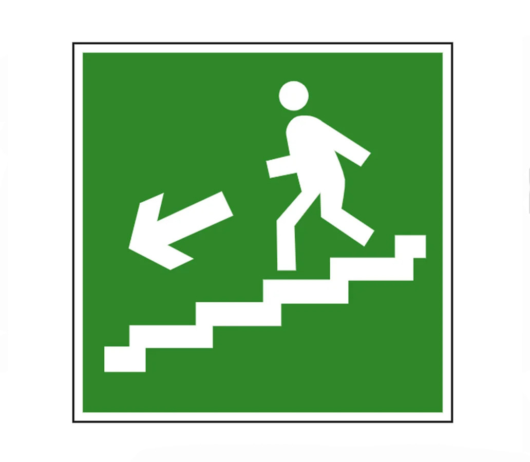 Знак "Направление к эвакуационному выходу по лестнице вниз" И-16 100×100 - фото 1 - id-p115761019