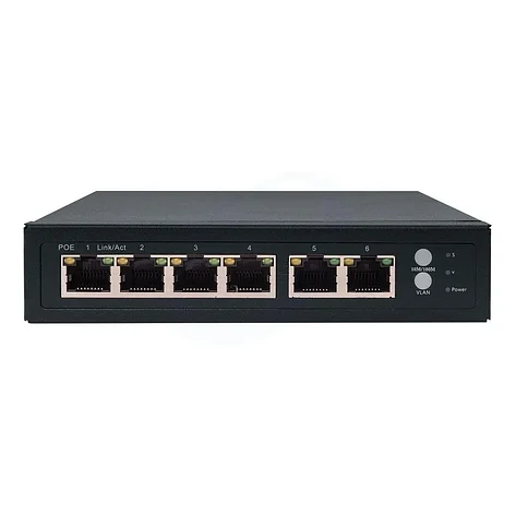 Неуправляемый POE коммутатор OK-6206FE (4 POE+2 Uplink), фото 1