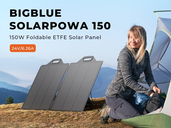 Складная солнечная панель BigBlue SolarPowa 150 с подставкой (Мощность: 150 Вт, IP68, разъем: MC4) - фото 4 - id-p115777476