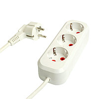 Удлинитель трехместный с/з STEKKER HM06-31-03 3x1мм2, 3м, серия Home (У10-002), белый