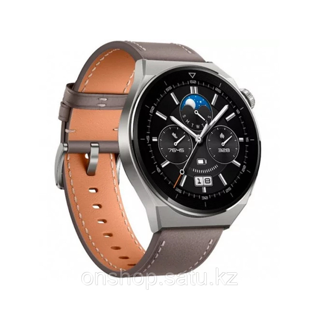 Смарт часы Huawei Watch GT 3 Pro ODN-B19 46mm Gray Leather Strap - фото 1 - id-p115822712