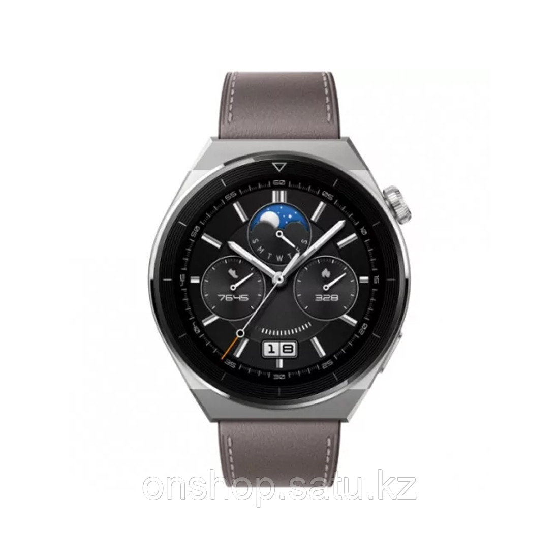 Смарт часы Huawei Watch GT 3 Pro ODN-B19 46mm Gray Leather Strap - фото 2 - id-p115822712