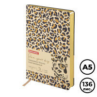 Ежедневник недатированный Brauberg Vista "Leopard", А5, 136 л, кожзам