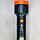 Фонарик аккумуляторный USB ручной черный оранжевый полоска BEJ-6607, фото 5