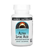 Source naturals альфа липоевая кислота, 300мг, 60 капсул