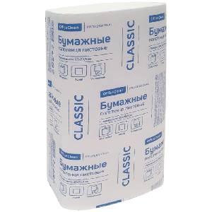 Полотенца бумажные лист. OfficeClean Professional(V-сл.), 1-слойн., 200л/пач., 23*20,5, белые - фото 1 - id-p115859920