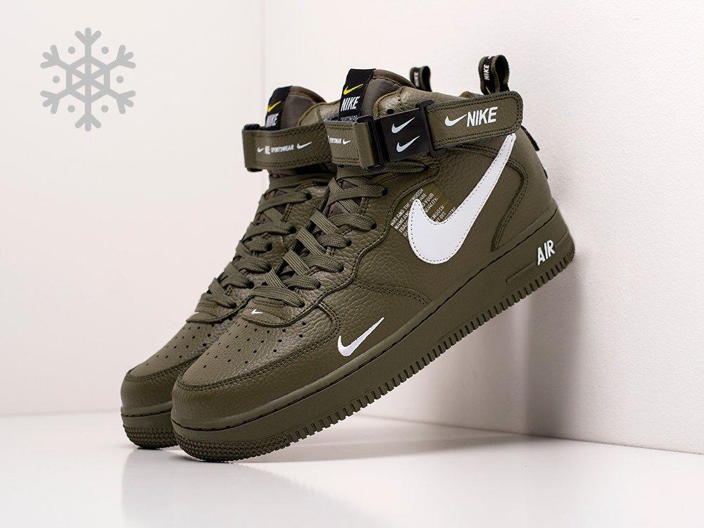 Зимние Кроссовки Nike Air Force 1 07 Mid LV8 40/Зеленый - фото 1 - id-p115851215