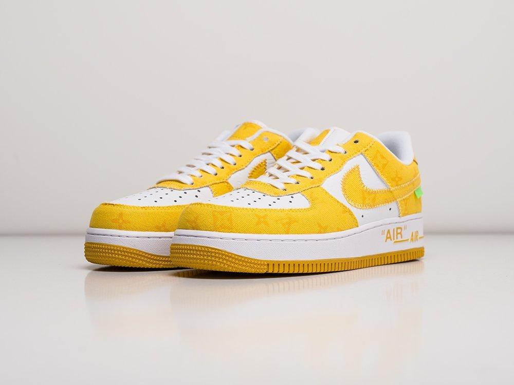 Кроссовки Louis Vuitton x Off-White х Nike Air Force 1 Low 41/Желтый - фото 2 - id-p115850295