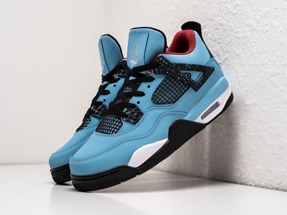 Кроссовки Travis Scott x Nike Air Jordan 4 43/Голубой - фото 1 - id-p115843029