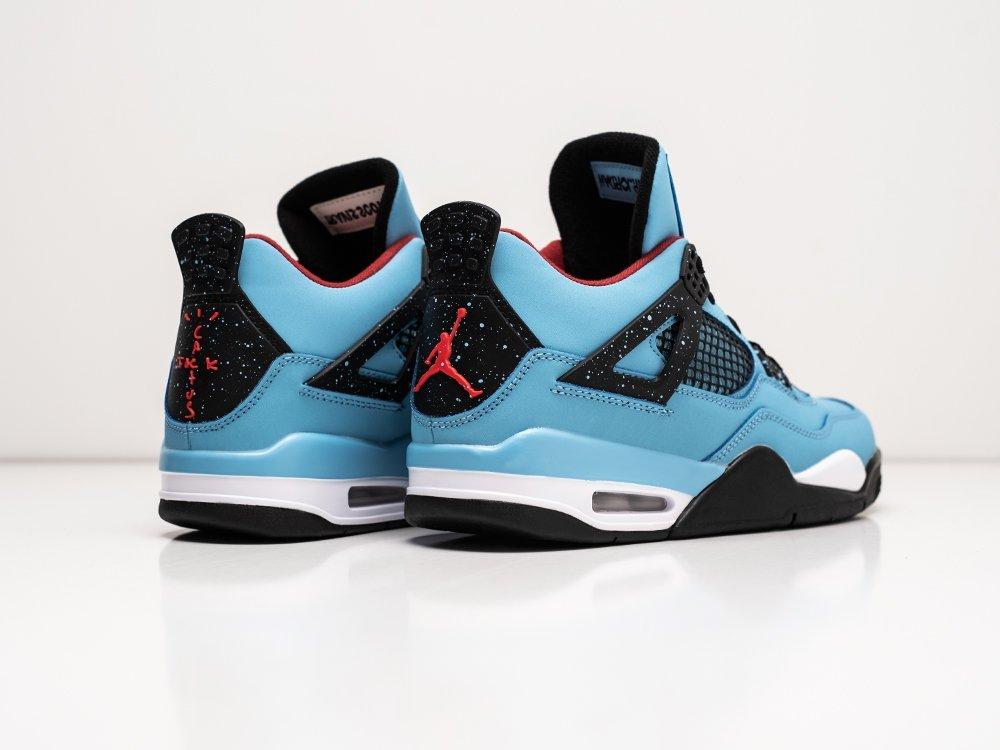 Кроссовки Travis Scott x Nike Air Jordan 4 43/Голубой - фото 2 - id-p115843029