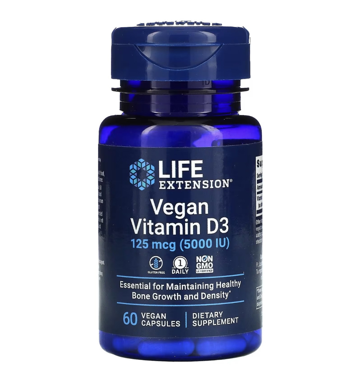 Life extension веганский витамин д3, 5000ме, 60 капсул - фото 1 - id-p115878919