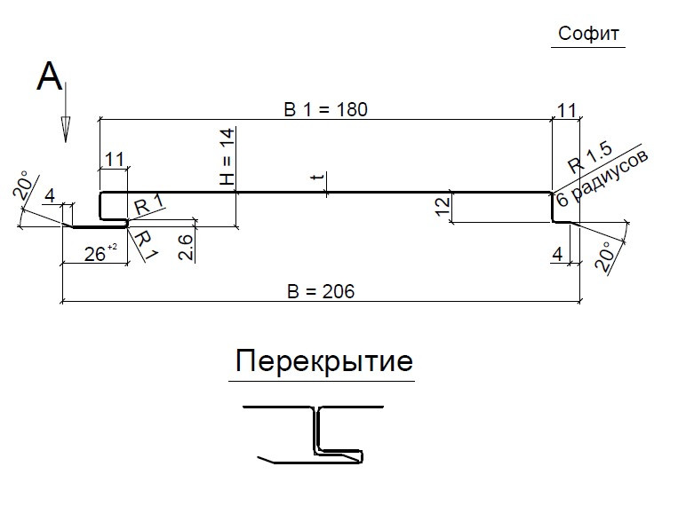 Металлический сайдинг софит180 Кора Дуба - фото 2 - id-p115878951