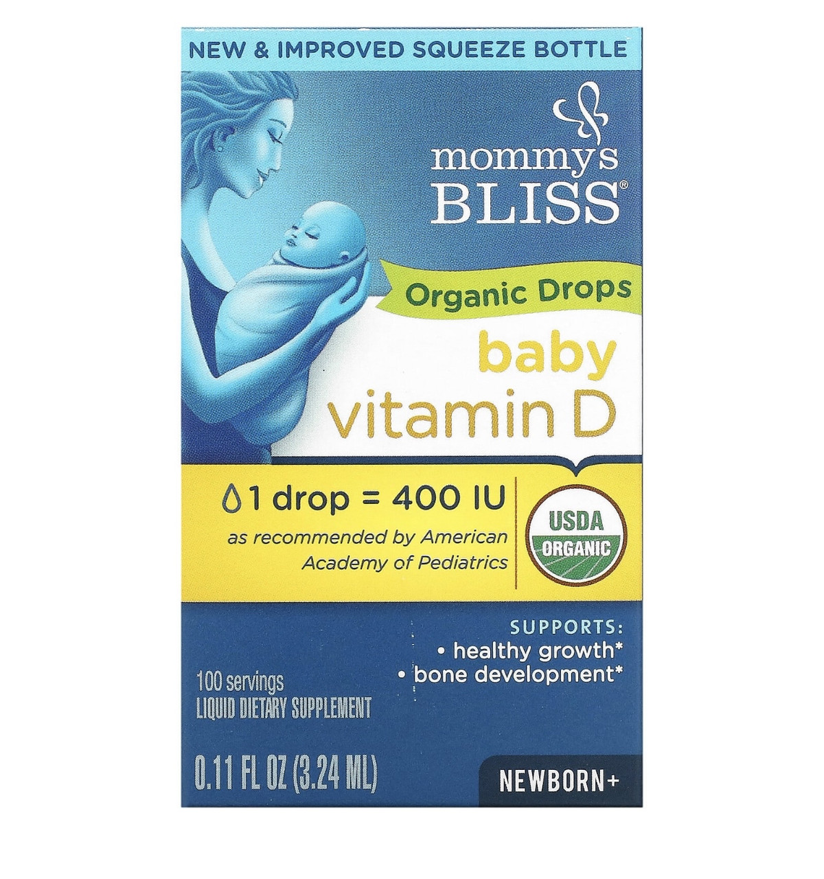 Mommys bliss жидкий витамин д3 для детей с 0 месяцев, 3.24 мл - фото 1 - id-p115879000