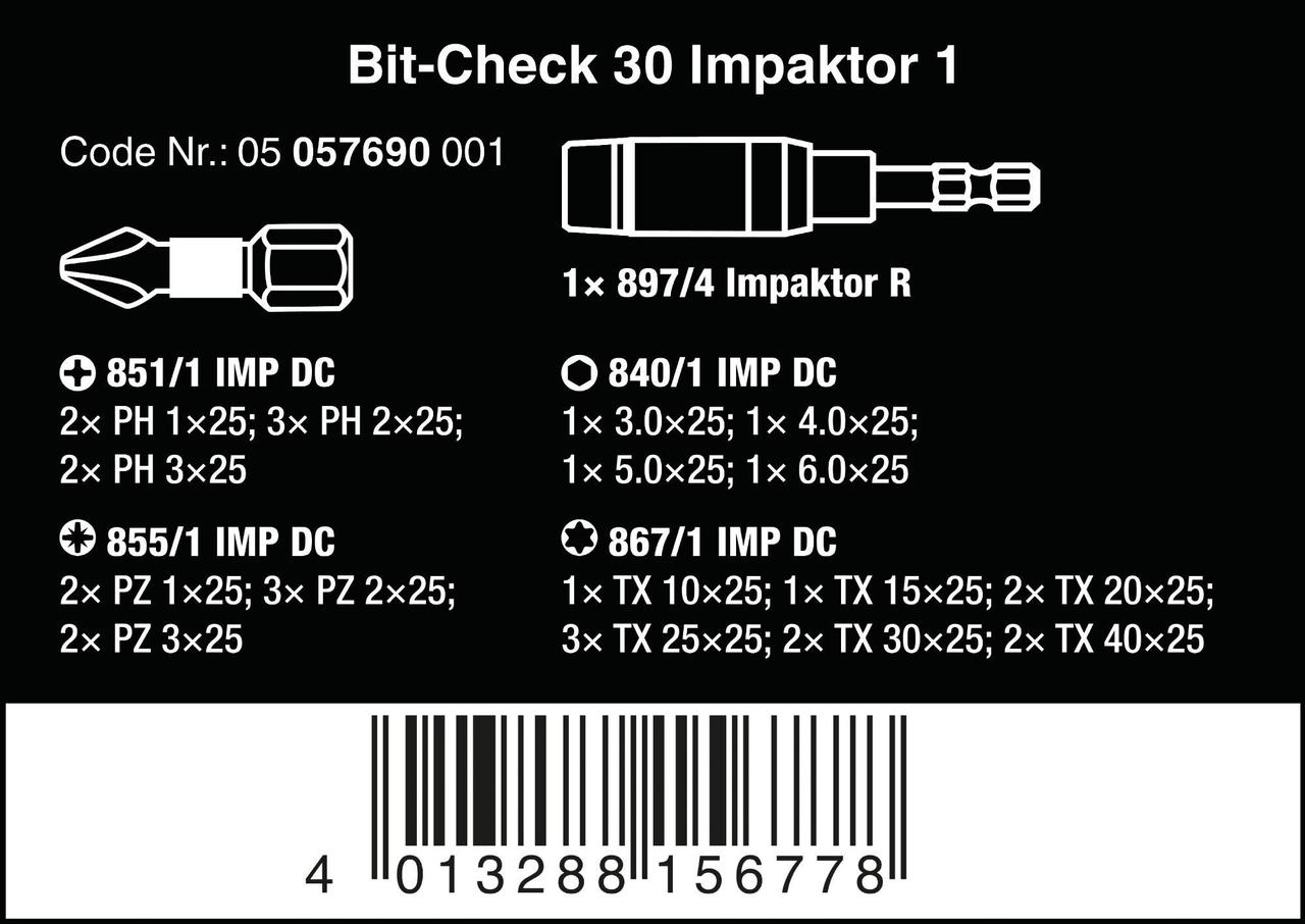 Набор ударных бит Bit-Check BC Impaktor/30 05057690001 - фото 2 - id-p115881852