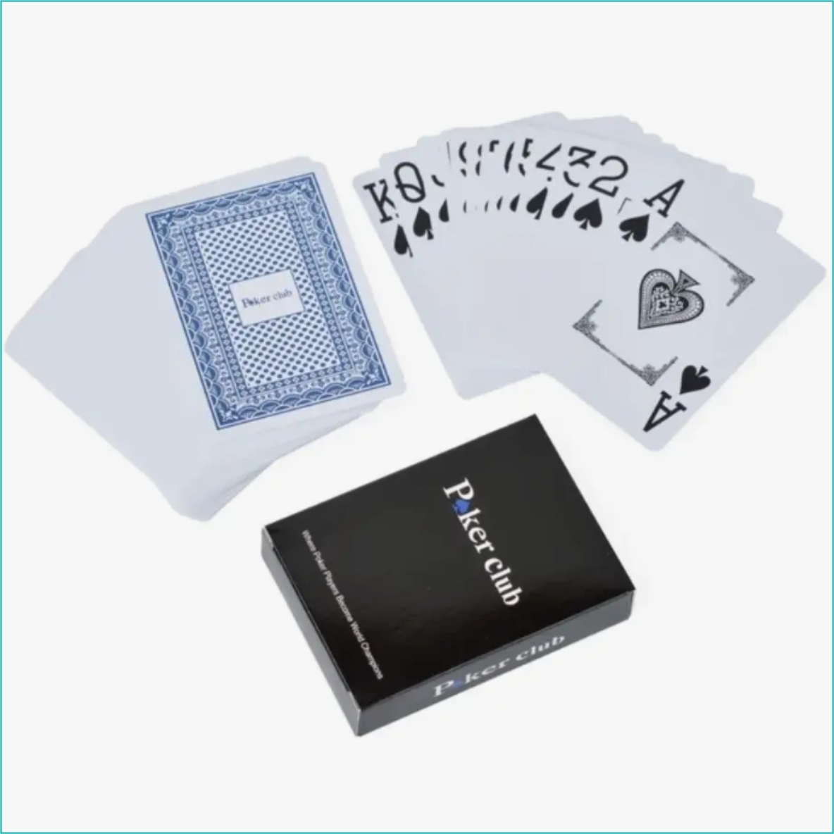 Карты игральные для покера "Poker Club" Blue (пластиковые 54 шт.) - фото 3 - id-p115883222
