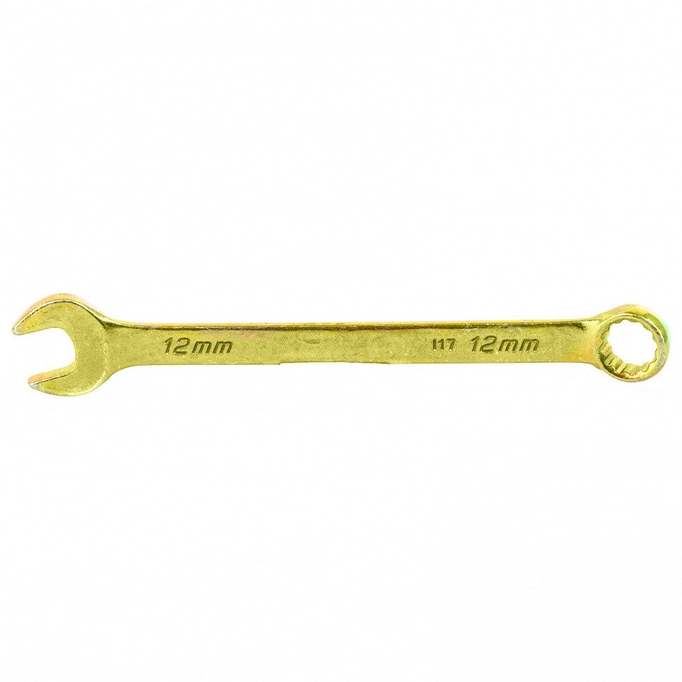 14978 Ключ комбинированный, 12 мм, желтый цинк// Сибртех
