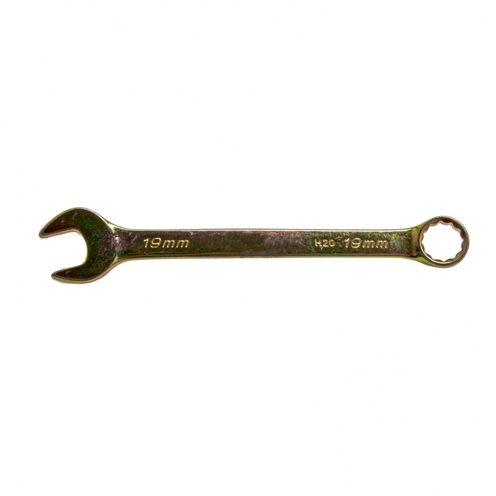 14983 Ключ комбинированный, 19 мм, желтый цинк// Сибртех - фото 1 - id-p115882554
