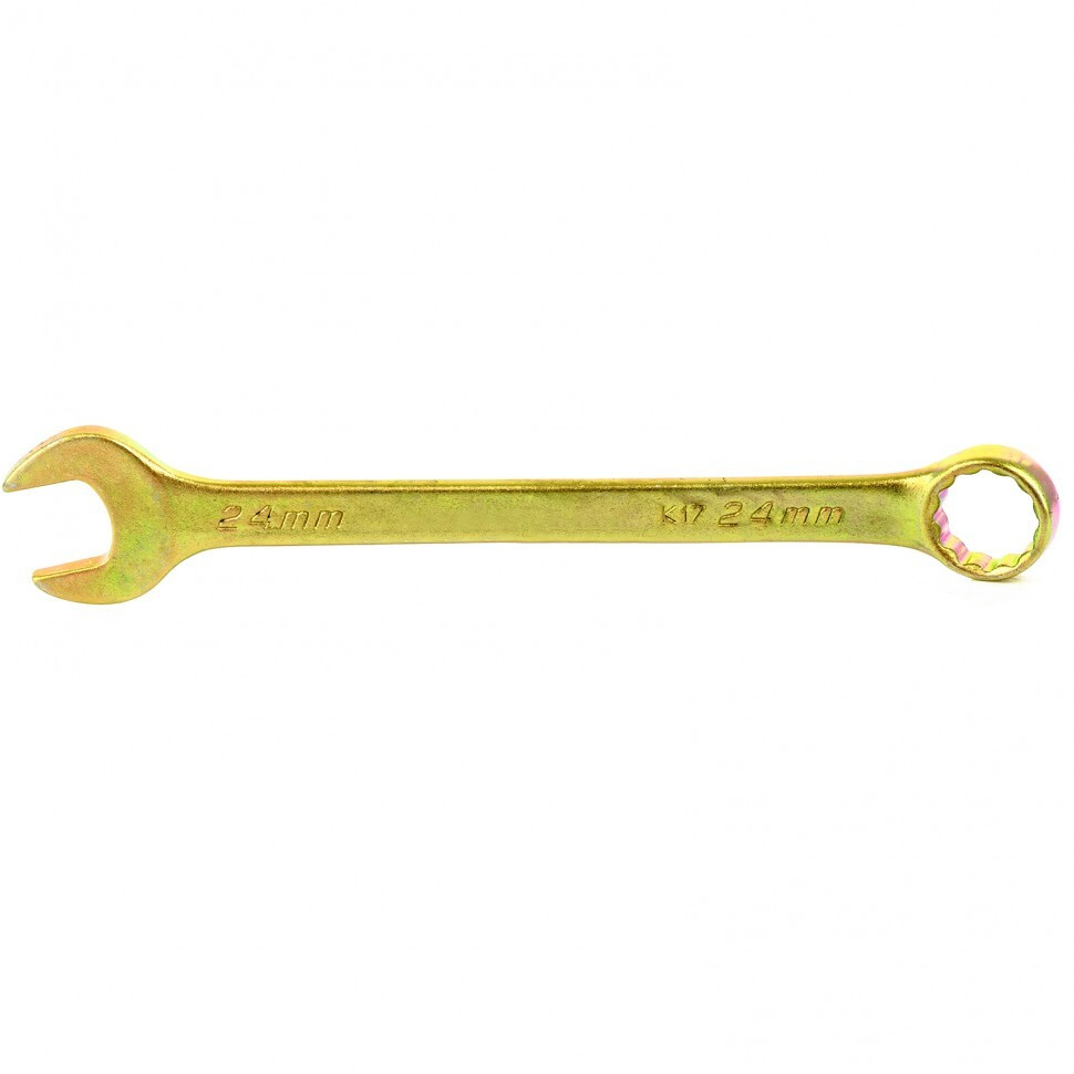 14986 Ключ комбинированный, 24 мм, желтый цинк// Сибртех